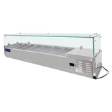 Polarman PLM-PDX-63G 63" Countertop Refrigerated Topping Rail with Sneeze Guard