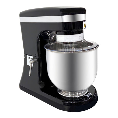 ChefAsst CA-MXN7C Black 7 Qt. Bowl Lift Countertop Mixer with Standard Accessories