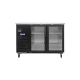 Polarman PLM-BC-2G 58 3/4" Black Glass Door Back Bar Refrigerator with LED Lighting