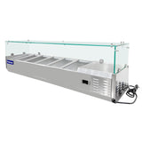 Polarman PLM-PDX-60G 59" Countertop Refrigerated Topping Rail with Sneeze Guard