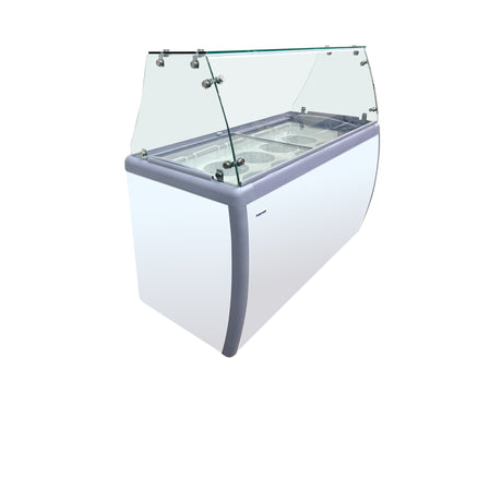 Polarman PLM-S460FGS 60" Ice Cream Dipping Cabinet with Flat Sneeze Guard