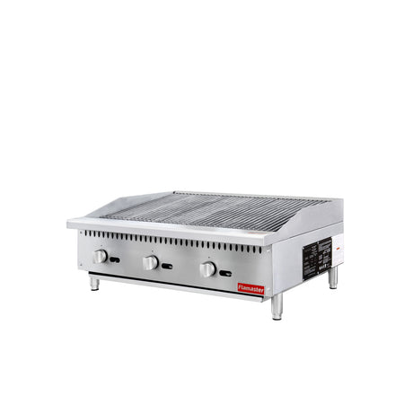 Flamaster FLM-CB36-M 36" Countertop Gas Charbroiler, NG/LPG, 105,000 BTU, 3 Burners