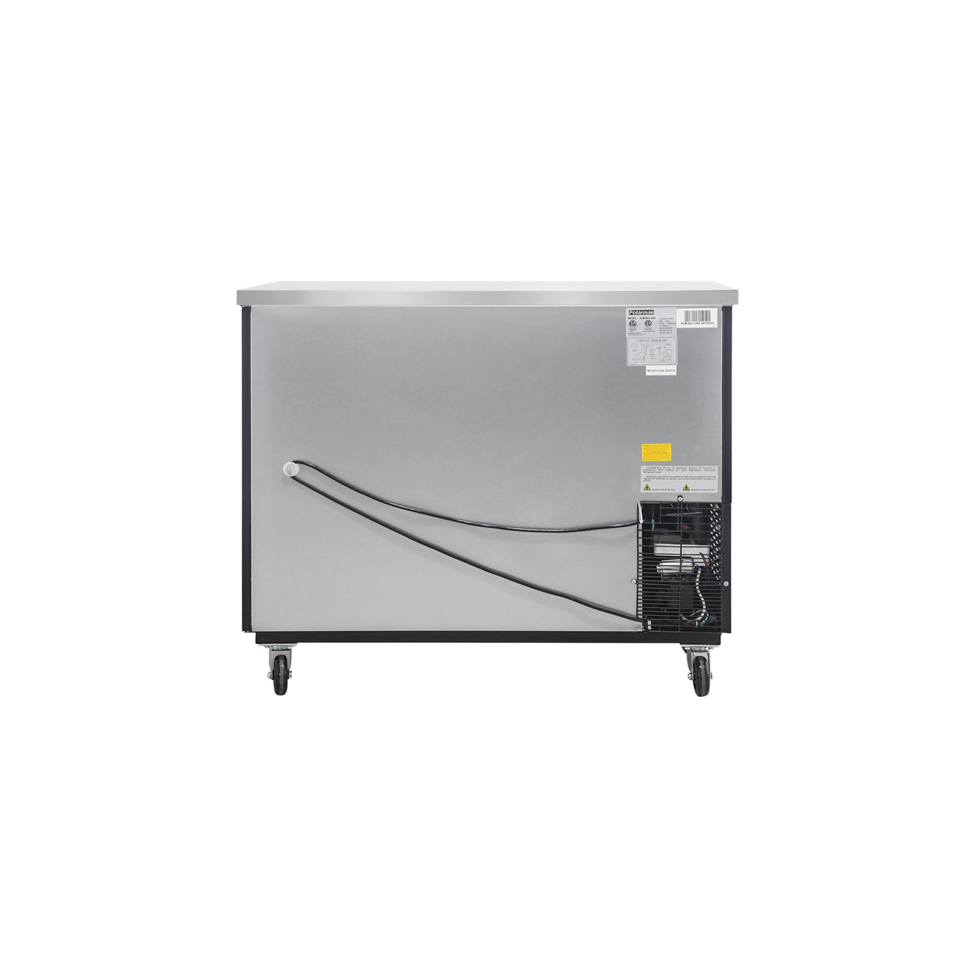 Polarman PLM-BC2-24G 49" Black Glass Door Back Bar Refrigerator with LED Lighting