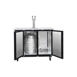 Polarman PLM-BCBD2-1 49 1/8" Double Tap Kegerator Beer Dispenser with 2 Solid Doors, 12.5 cu. ft.