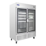 Polarman PLM-54FGS 53 15/16" Reach-In Freezer with Double Glass Doors with LED Lighting, Bottom Mount, Stainless Steel, 49 cu. ft.