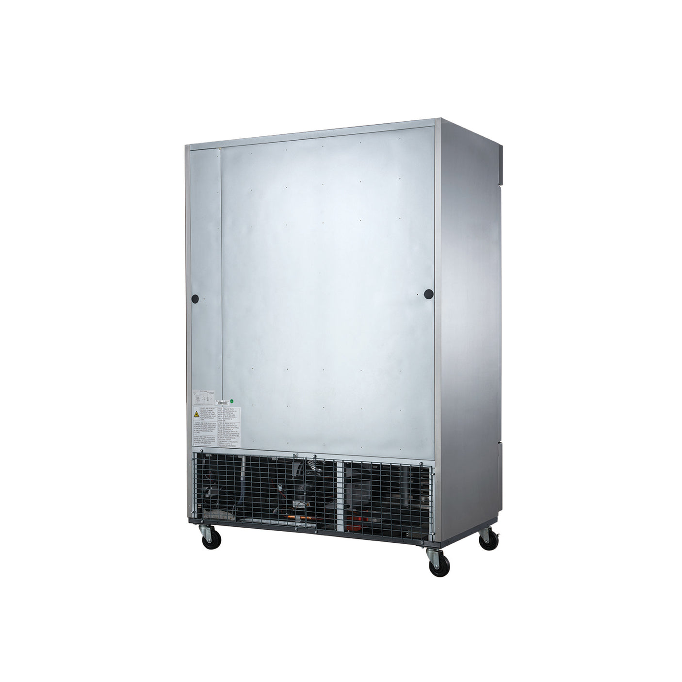 Dukers D55R 55 1/8" Two Section Reach-In Refrigerator with Solid Full Doors, Bottom Mount, Stainless Steel, 41.6 Cu.Ft.