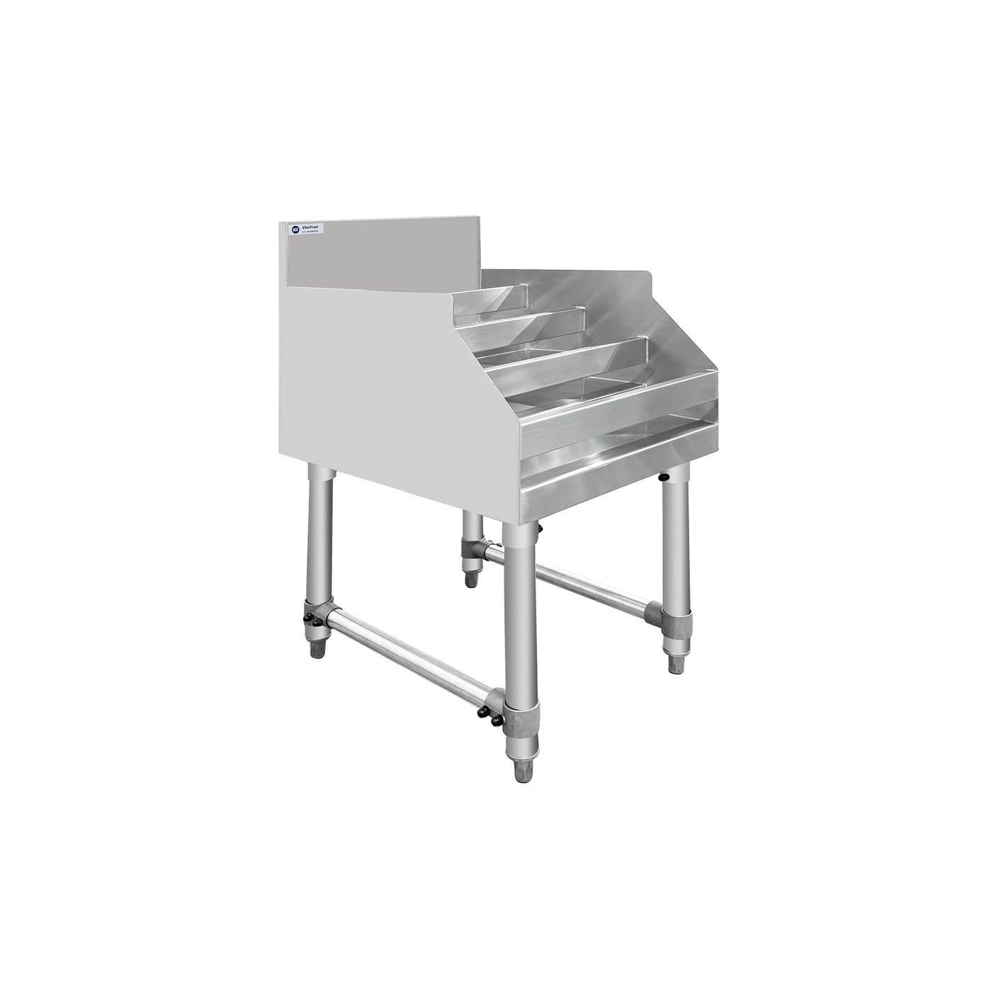 ChefAsst 18" Wide CA-LD1823-316 5-Tier Stainless Steel Commercial Liquor Shelf Display Rack