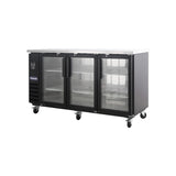 Polarman PLM-BC4-24G 73" Black Glass Door Back Bar Refrigerator with LED Lighting