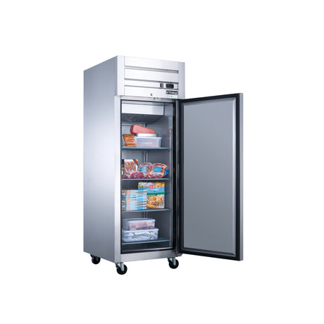 Dukers D28AF 27 1/2" One Section Reach-In Freezer with Solid Full Door, Top Mount, Stainless Steel, 19.1 Cu.Ft.