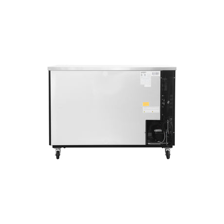 Polarman PLM-BC-2 58 3/4" Black Solid Door Back Bar Refrigerator with LED Lighting
