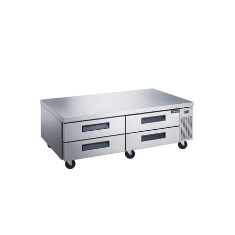 Dukers DCB72-D4 72" Refrigerated Chef Base with 4 Drawers, All Stainless Steel