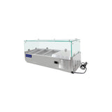 Polarman PLM-PDX-40G 40" Countertop Refrigerated Topping Rail with Sneeze Guard