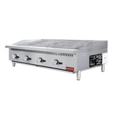 Flamaster FLM-CB48-M 48" Countertop Gas Charbroiler, NG/LPG, 140,000 BTU, 4 Burners