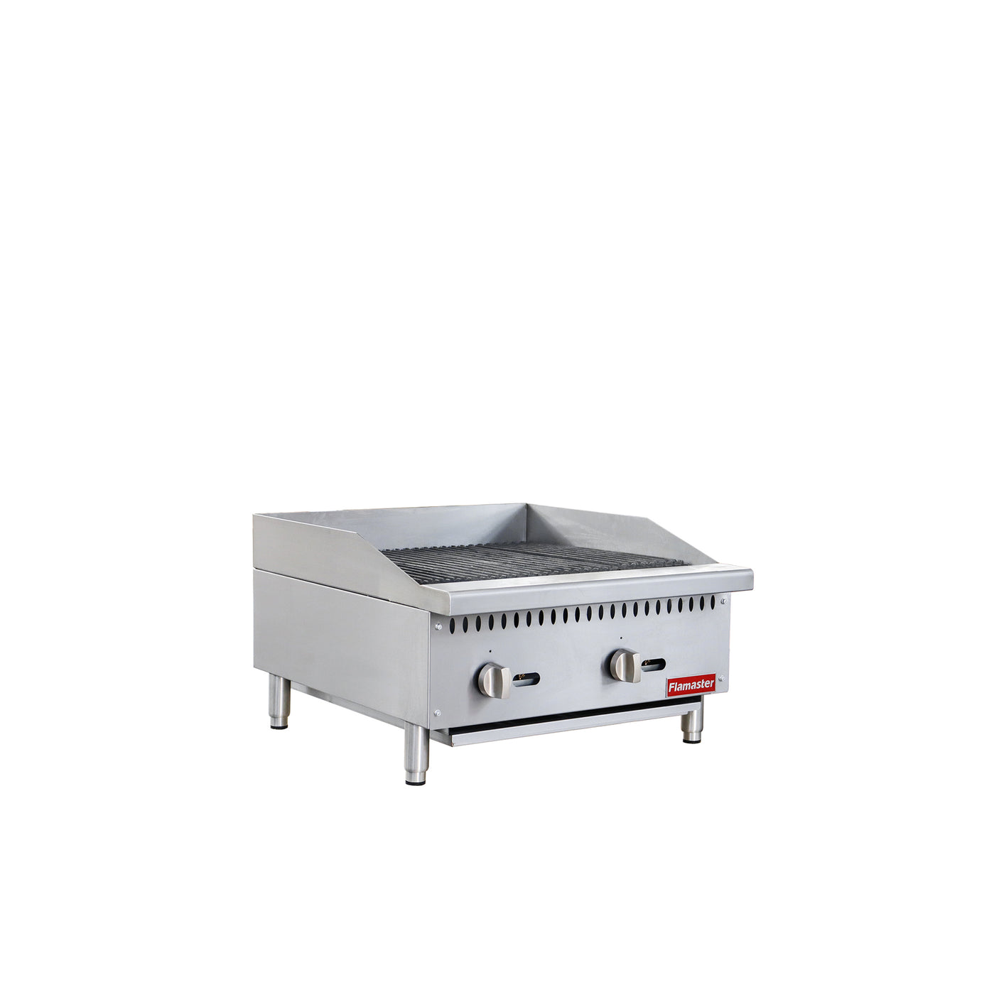 Flamaster FLM-CB24-M 24" Countertop Gas Charbroiler, NG/LPG, 70,000 BTU, 2 Burners