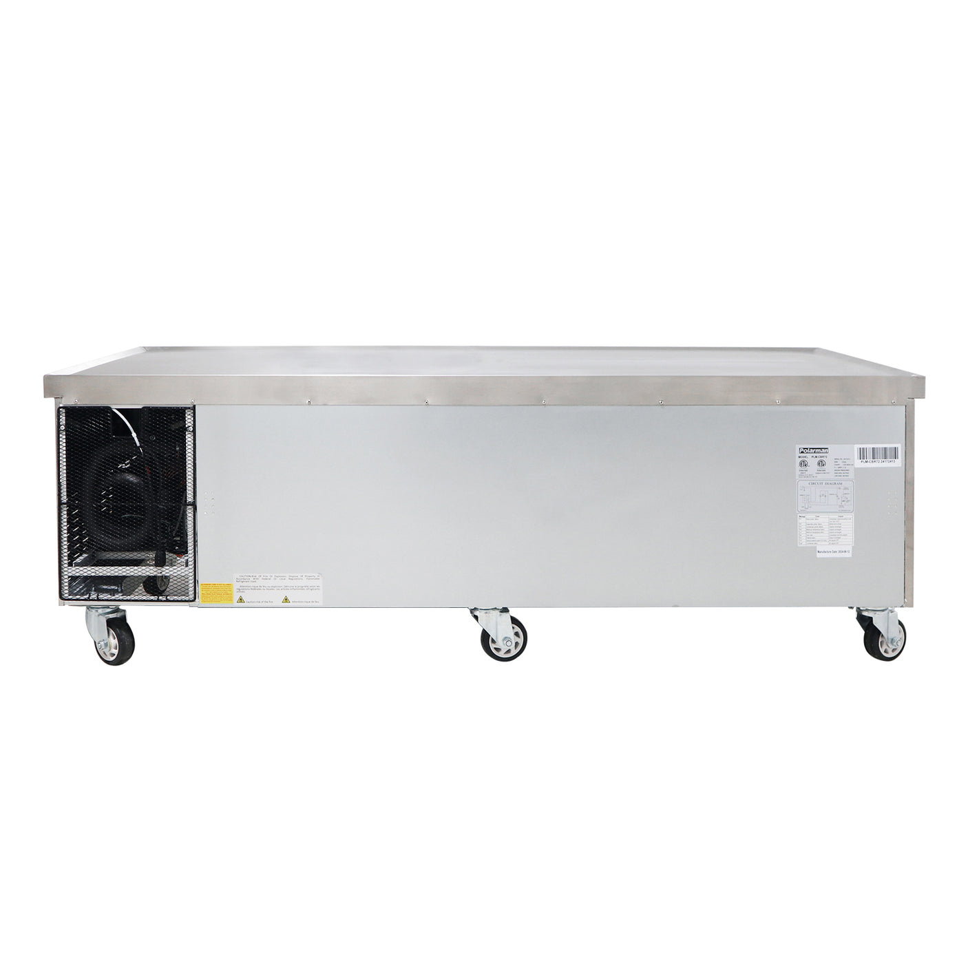 Polarman PLM-CBR72 74" Refrigerated Chef Base, 4 Drawers, 10.8 cu ft, Stainless Steel