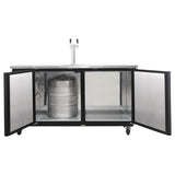 Polarman PLM-BCBD3-1 61 1/16" Double Tap Kegerator Beer Dispenser with 2 Solid Doors, 16.6 cu. ft.