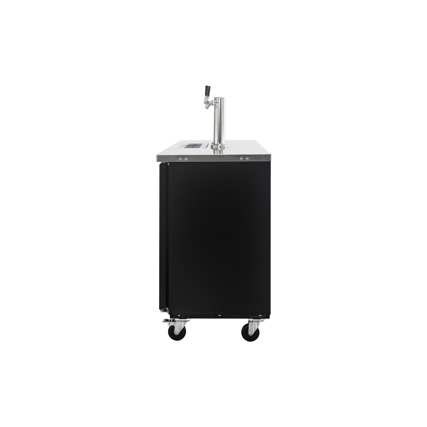Polarman PLM-BCBD4-2 73 1/16" Dual Double-Tap Kegerator Beer Dispenser with 3 Solid Doors, 20.8 cu. ft.