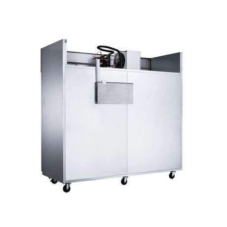 Dukers D83AF 82 5/8" Three Section Reach-In Freezer with Solid Full Doors, Top Mount, Stainless Steel, 66.2 Cu.Ft.