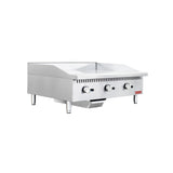 Flamaster FLM-G36-M 36" Countertop Griddle with Manual Control, NG/LPG, 90,000 BTU, 3 Burners