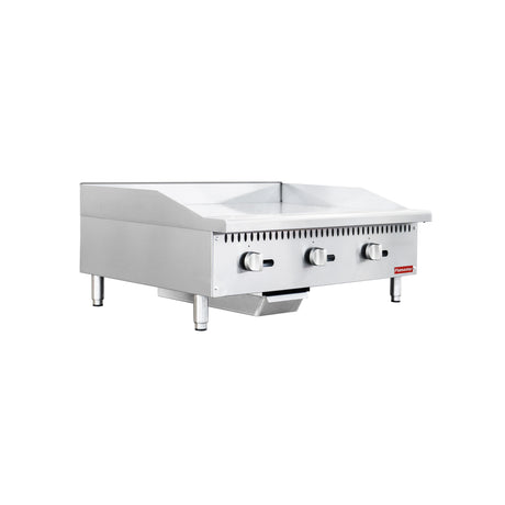 Flamaster FLM-G36-M 36" Countertop Griddle with Manual Control, NG/LPG, 90,000 BTU, 3 Burners