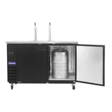 Polarman PLM-BCBD3-2 61 1/16" Dual Single-Tap Kegerator Beer Dispenser with 2 Solid Doors, 16.6 cu. ft.