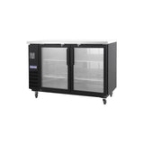 Polarman PLM-BC3-24G 61" Black Glass Door Back Bar Refrigerator with LED Lighting