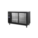 Polarman PLM-BC3-24SD 61" Black Glass Door Back Bar Refrigerator with LED Lighting