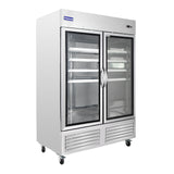 Polarman PLM-54FGS 53 15/16" Reach-In Freezer with Double Glass Doors with LED Lighting, Bottom Mount, Stainless Steel, 49 cu. ft.