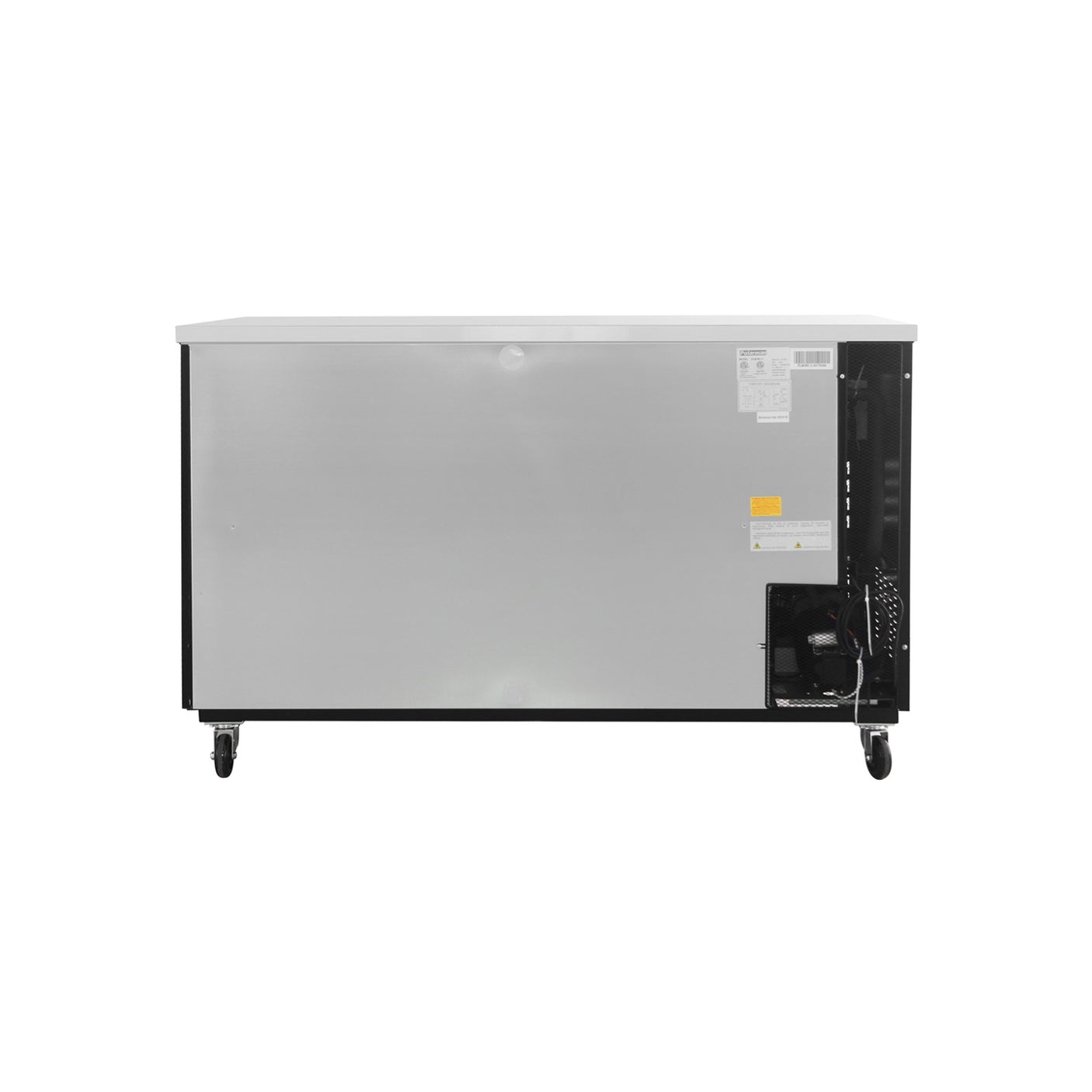 Polarman PLM-BC-3 69" Black Solid Door Back Bar Refrigerator with LED Lighting