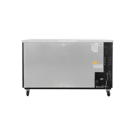 Polarman PLM-BC-3 69" Black Solid Door Back Bar Refrigerator with LED Lighting