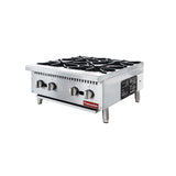 Flamaster FLM-HP24-M 24" Countertop Gas Hot Plate, NG/LPG, 100,000 BTU, 4 Burners