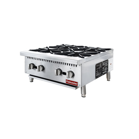 Flamaster FLM-HP24-M 24" Countertop Gas Hot Plate, NG/LPG, 100,000 BTU, 4 Burners