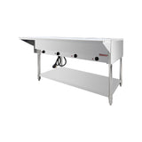 Flamaster FLM-ST4-SS Four Pan Open Well Electric Steam Table with Undershelf - 120V, 2000W