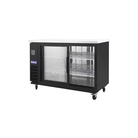Polarman PLM-BC3-24SD 61" Black Glass Door Back Bar Refrigerator with LED Lighting