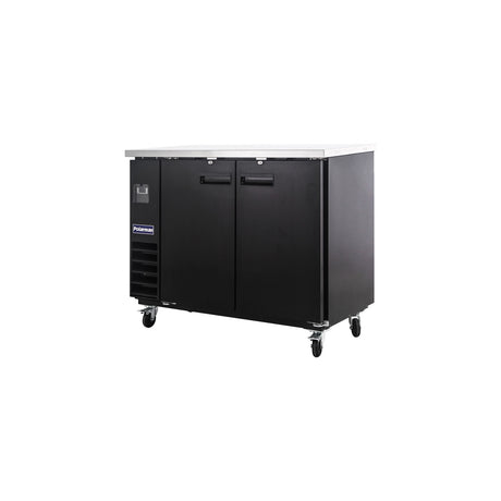 Polarman PLM-BC2-24 49" Black Solid Door Back Bar Refrigerator with LED Lighting