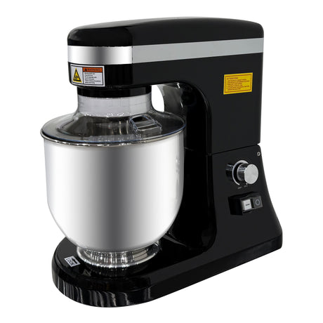 ChefAsst CA-MXN7C Black 7 Qt. Bowl Lift Countertop Mixer with Standard Accessories