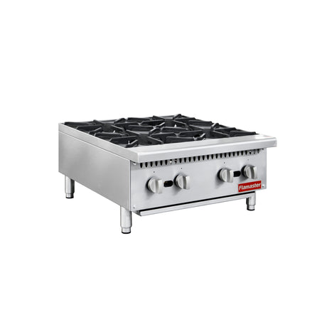 Flamaster FLM-HP24-M 24" Countertop Gas Hot Plate, NG/LPG, 100,000 BTU, 4 Burners