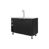 Polarman PLM-BCBD3-1 61 1/16" Double Tap Kegerator Beer Dispenser with 2 Solid Doors, 16.6 cu. ft.