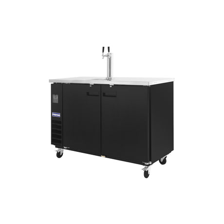 Polarman PLM-BCBD3-1 61 1/16" Double Tap Kegerator Beer Dispenser with 2 Solid Doors, 16.6 cu. ft.