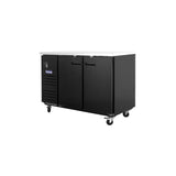 Polarman PLM-BC-2 58 3/4" Black Solid Door Back Bar Refrigerator with LED Lighting