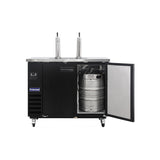 Polarman PLM-BCBD2-2 49 1/8" Dual Single-Tap Kegerator Beer Dispenser with 2 Solid Doors, 12.5 cu. ft.