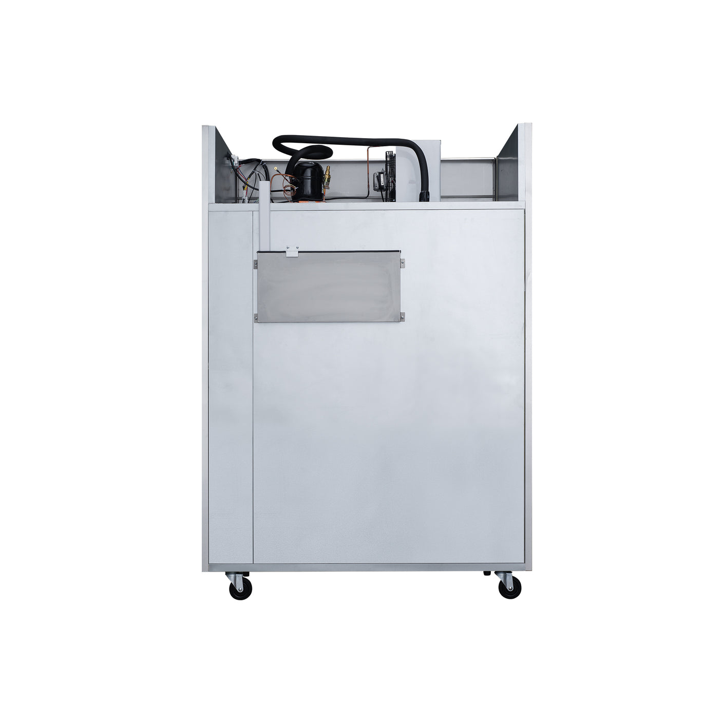 Dukers D55AR 55 1/8" Two Section Reach-In Refrigerator with Solid Full Doors, Top Mount, Stainless Steel, 42.3 Cu.Ft.