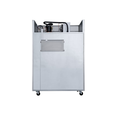 Dukers D55AR 55 1/8" Two Section Reach-In Refrigerator with Solid Full Doors, Top Mount, Stainless Steel, 42.3 Cu.Ft.