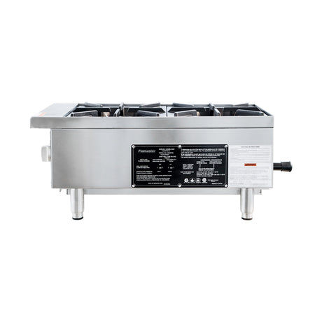Flamaster FLM-HP12-M 12" Countertop Gas Hot Plate, NG/LPG, 50,000 BTU, 2 Burners