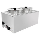 ChefAsst ZCK165BT-4 Professional Food Warmer With Faucet & Two Soup Pots,  6 1/2" Depth