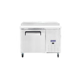 Polarman PLM-P44S 47 3/8" Refrigerated Pizza Prep Table with One Solid Full Door, (6) 1/3 Size Pans