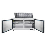 Polarman PLM-S60KS 61 1/4" Stainless Steel Mega Top Sandwich Prep Table with Two Solid Full Doors, (24) 1/6 Size Pans