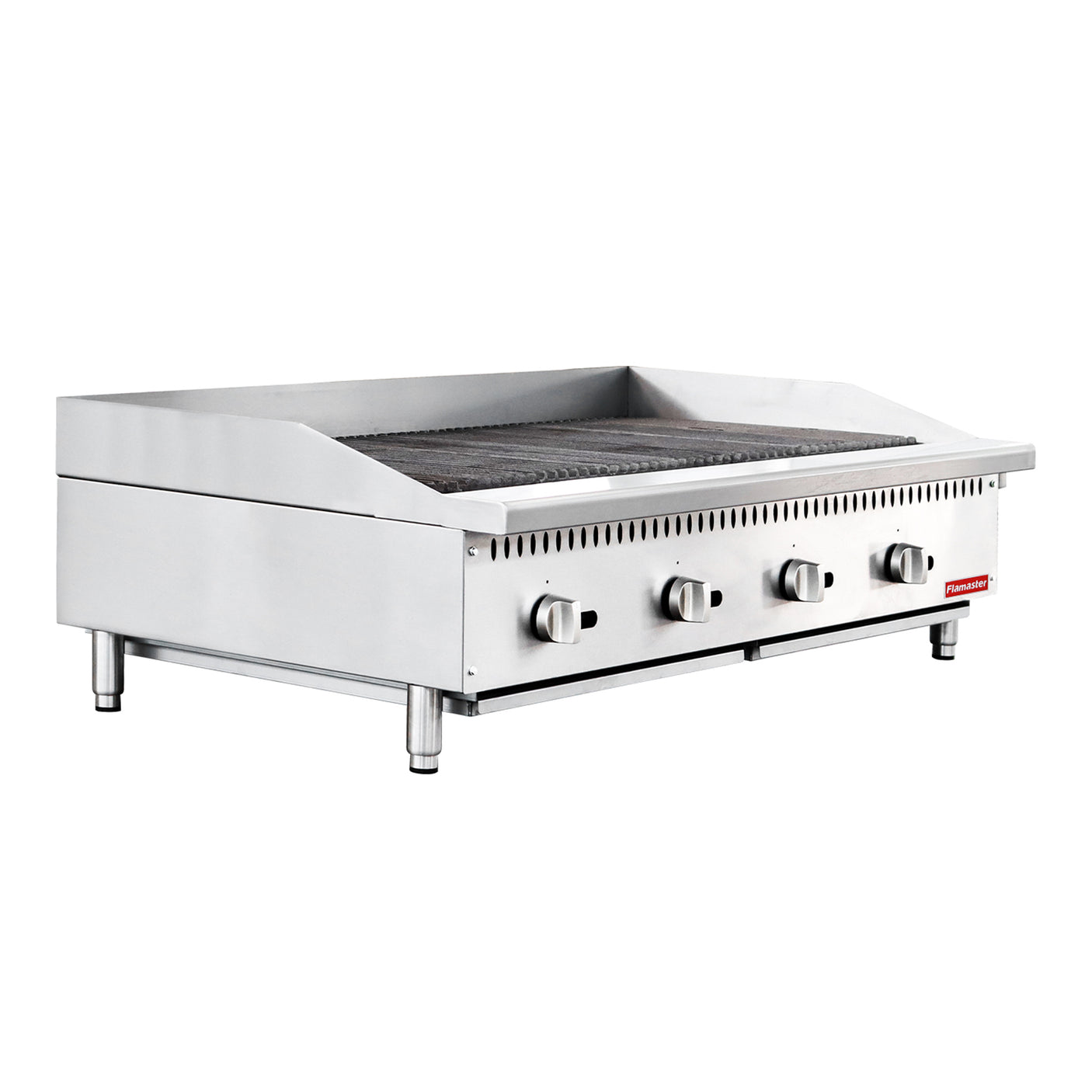 Flamaster FLM-CB48-M 48" Countertop Gas Charbroiler, NG/LPG, 140,000 BTU, 4 Burners