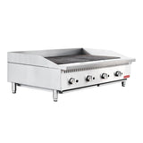 Flamaster FLM-CB48-M 48" Countertop Gas Charbroiler, NG/LPG, 140,000 BTU, 4 Burners