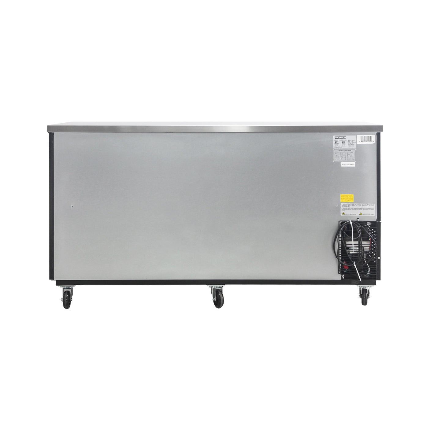 Polarman PLM-BC4-24G 73" Black Glass Door Back Bar Refrigerator with LED Lighting